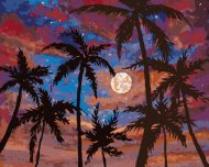 Zuty Mesiac medzi palmami, 80x100cm bez rámu a bez napnutia plátna - cena, srovnání
