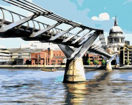 Zuty Millennium Bridge v Londýne, 80x100cm plátno napnuté na rám