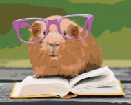 Zuty Morča v okuliaroch číta knižku, 80x100cm bez rámu a bez napnutia plátna - cena, srovnání