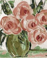 Zuty Ružové ruže vo váze (Haley Bush), 80x100cm plátno napnuté na rám - cena, srovnání