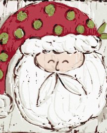 Zuty Santa s bodkovanou čiapkou (Haley Bush), 80x100cm plátno napnuté na rám
