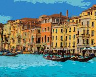 Zuty Benátky s turistami, 40x50cm plátno napnuté na rám - cena, srovnání