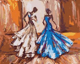 Zuty Dve ženy na plese, 40x50cm napnuté plátno na ráme