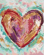 Zuty Farebné srdce na zelenom pozadí II (Haley Bush), 40x50cm vypnuté plátno na rám - cena, srovnání