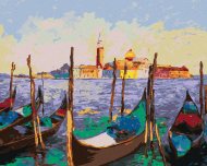 Zuty Gondoly v Benátkach, 40x50cm bez rámu a bez napnutia plátna - cena, srovnání