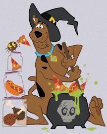 Zuty Halloweenský Scooby (Scooby Doo), 40x50cm plátno napnuté na rám