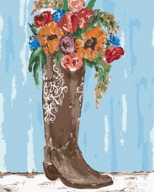 Zuty Kvety v topánke (Haley Bush), 40x50cm bez rámu a bez napnutia plátna