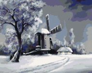 Zuty Maľovanie podľa čísel Vidiecka zimná krajina, 40x50cm bez rámu a bez napnutia plátna - cena, srovnání