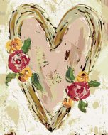 Zuty Ružové srdce s kvetmi II (Haley Bush), 40x50cm plátno napnuté na rám - cena, srovnání