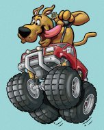 Zuty Scooby a Monster Truck (Scooby Doo), 40x50cm plátno napnuté na rám - cena, srovnání