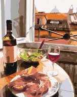 Zuty Talianska večera pri okne, 40x50cm plátno napnuté na rám - cena, srovnání
