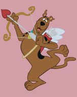 Zuty Valentínsky Scooby (Scooby Doo), 40x50cm bez rámu a bez napnutia plátna - cena, srovnání