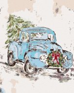 Zuty Vianočné auto (Haley Bush), 40x50cm bez rámu a bez napnutia plátna - cena, srovnání