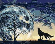 Zuty Vytie vlka na planétu, 40x50cm vypnuté plátno na rám - cena, srovnání
