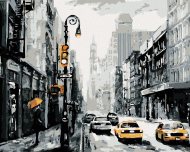 Zuty Ulice v New Yorku a taxíky, 80x100cm bez rámu a bez napnutia plátna - cena, srovnání