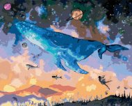 Zuty Veľryba potápajúca sa do fantasy vesmíru, 80x100cm plátno napnuté na rám - cena, srovnání