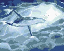 Zuty Veľryba v oblakoch, 80x100cm plátno napnuté na rám