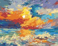 Zuty Viacfarebný západ slnka, 80x100cm plátno napnuté na rám - cena, srovnání