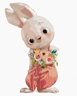 Zuty Zajac s kvetinkami, 80x100cm bez rámu a bez napnutia plátna - cena, srovnání