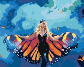 Zuty Žena a obrovské motýlie krídla, 80x100cm bez rámu a bez napnutia plátna