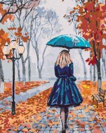 Zuty Žena s dáždnikom v parku, 80x100cm bez rámu a bez napnutia plátna