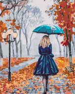 Zuty Žena s dáždnikom v parku, 80x100cm plátno napnuté na rám - cena, srovnání