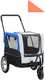 Shumee Vozík pre psa za bicykel a na behanie 2 v 1 sivo-modrý
