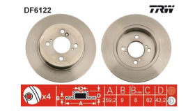 TRW Brzdový kotúč DF6122