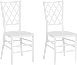 Beliani Sada 2 jedálenských stoličiek, biela CLARION, 250965