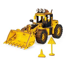 Robotime 3D drevené puzzle Buldozer