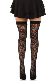 Leg Avenue Wild Rose Net Thigh Highs 6216