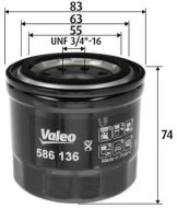 Valeo Olejový filter 586136 - cena, srovnání