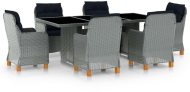 vidaXL 7-dielny záhradný jedálenský set s poduškami polyratan 3060173 - cena, srovnání