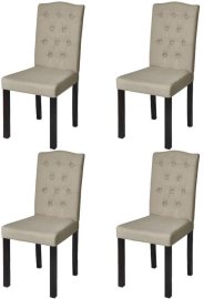 vidaXL Jedálenské stoličky 4 ks béžové textil 240558