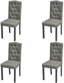 vidaXL Jedálenské stoličky 4 ks svetlosivé textil 242224