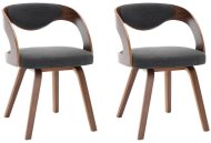 vidaXL Jedálenská stolička, 2 ks, tmavosivá, ohýbané drevo a textil 283103 - cena, srovnání
