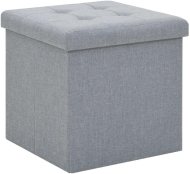 vidaXL Skladacia úložná stolička svetlosivá umelý ľan 247078 - cena, srovnání