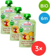 Fruchtbar BIO ovocné vrecko s jablkom, ananásom, mangom, banánom a mandarínkou 3x100g - cena, srovnání