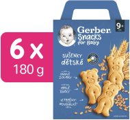 Gerber Snacks detské sušienky 6x180g - cena, srovnání