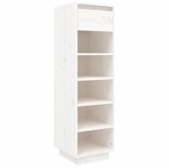 vidaXL Skrinka na topánky biela 34x30x105 cm masívne borovicové drevo, 813556 - cena, srovnání