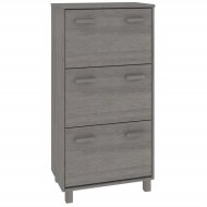 vidaXL Skrinka na topánky svetlo sivá 59,5x35x117 cm masívne borovicové drevo, 340515 - cena, srovnání