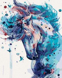 Zuty Maľovanie podľa čísel - Abstraktný kôň tmavo modrý, 40 x 50 cm, napnuté plátno na rám