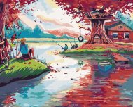 Zuty Maľovanie podľa čísel - Červený les, 40 x 50 cm, napnuté plátno na rám - cena, srovnání