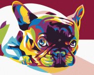 Zuty Maľovanie podľa čísel - Farebný buldog, 100 x 80 cm, bez rámu a napnutého plátna - cena, srovnání