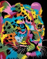 Zuty Maľovanie podľa čísel - Farebný leopard, 40 x 50 cm, vypnuté plátno na rám - cena, srovnání