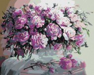 Zuty Maľovanie podľa čísel - Fialové pivonky, 50 x 40 cm, napnuté plátno na rám - cena, srovnání