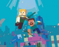 Zuty Maľovanie podľa čísel - Minecraft - Pod vodou, 100 x 80 cm, bez rámu a napnutého plátna - cena, srovnání