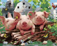 Zuty Maľovanie podľa čísel - Prasiatka na farme a motýle (Howard Robinson), 40 x 50 cm, napnuté plátno na ráme - cena, srovnání