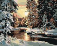 Zuty Maľovanie podľa čísel - Západ slnka nad lesom, 100 x 80 cm, bez rámu a bez napnutia plátna - cena, srovnání