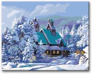Zuty Maľovanie podľa čísel - Zasnežený dom, 80 x 100 cm, bez rámu a bez napnutia plátna - cena, srovnání